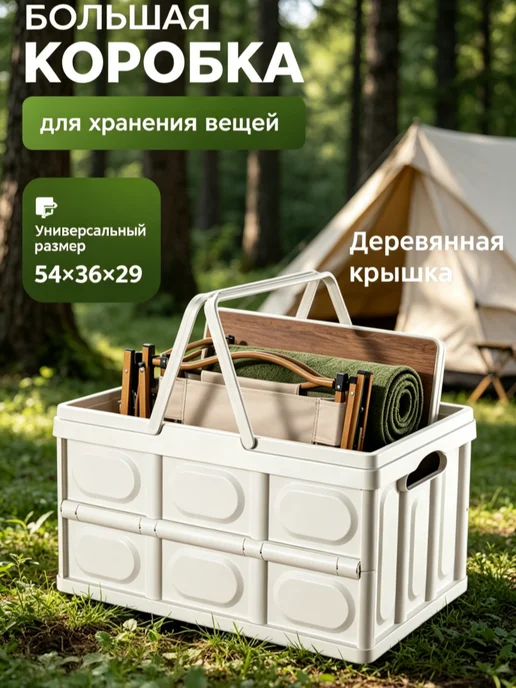 Franklin&Q Корзина пластиковая с ручками портативный, складной, белый