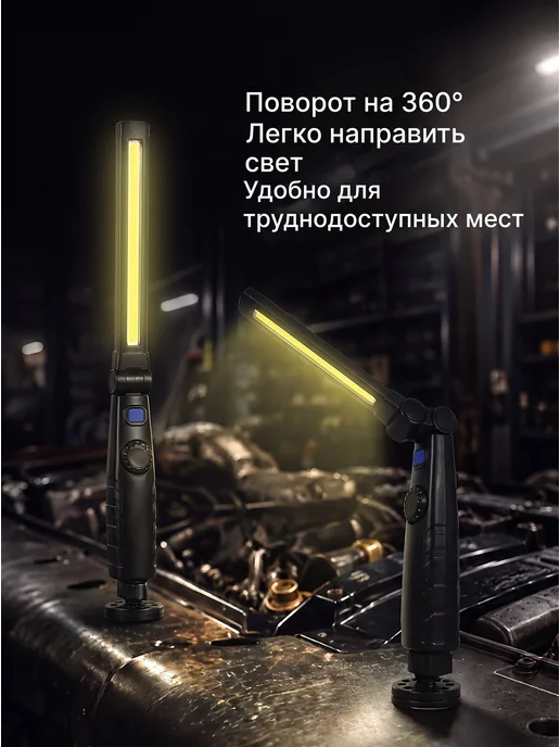 MWORKS Фонарь складной магнитный 360° с диммером 600 Лм, вариант, фото 2