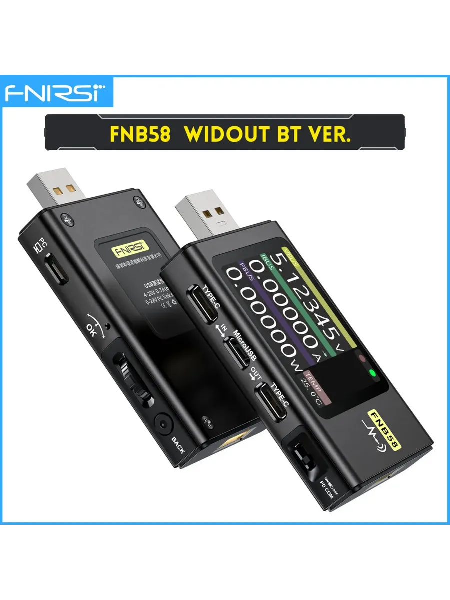 FNIRSI FNB58 WO Bluetooth USB тестер