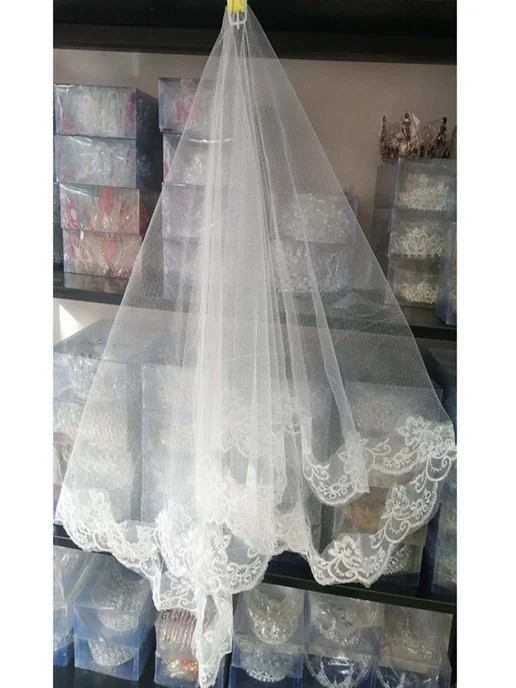 Фата для невесты из однослойного кружева, 1,5 м, 1,5 м, фото 6