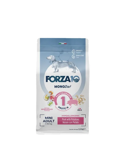 Сухой корм Forza10 Малых Картофель для собак, свинина, 1,5 кг