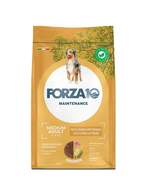 Сухой корм Forza10 Maintenance для собак, средние, курица, 12 кг