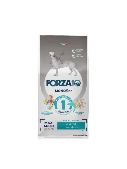 Сухой корм Forza10 для собак, гипоаллергенный, крупные, рыба, 12 кг