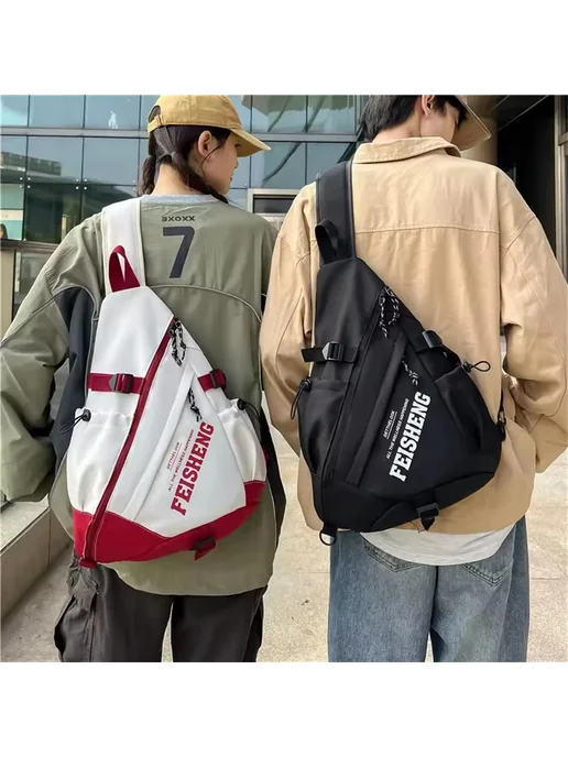 Нет бренда Рюкзак на одно плечо Techwear Стиль red, красный, фото 3