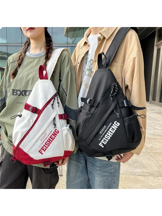Нет бренда Рюкзак на одно плечо Techwear Стиль red, красный, фото 4