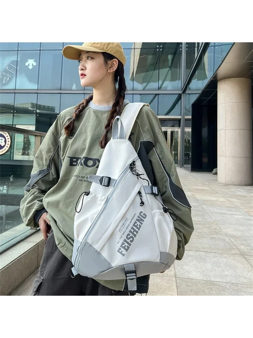 Нет бренда Рюкзак на одно плечо Techwear Стиль red, красный, фото 5
