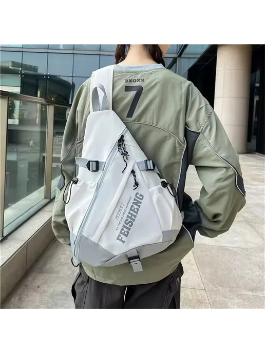 Нет бренда Рюкзак на одно плечо Techwear Стиль red, красный, фото 7