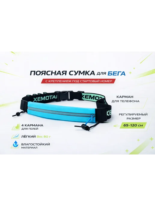 Хемотаксис Пояс для бега 3.0 мятный, голубой