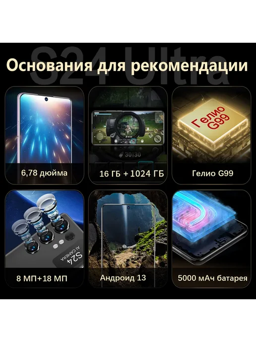 Смартфон S24 Ultra S24 Ultra 1/1024 ГБ, черный, фото 3