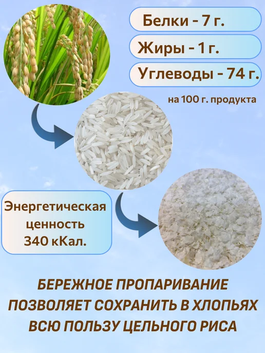 Вкусные запасы Хлопья рисовые 10 кг, 3 кг, фото 5