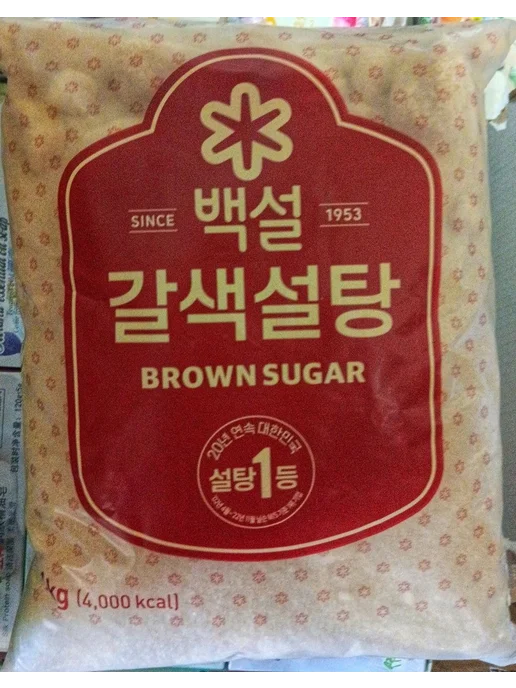 Нет бренда Сахар тростниковый светлый Dark Brown Sugar 1кг. (Корея), 1 кг