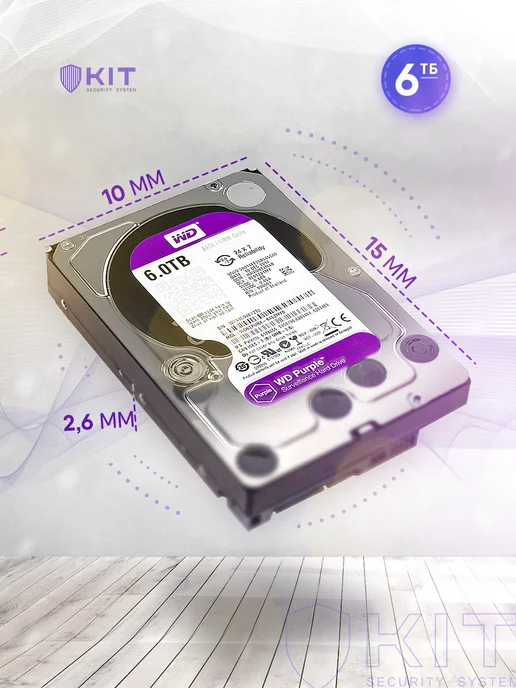 Western Digital Жесткий диск WD 6 ТБ, SATA III, 6 ТБ, фото 7