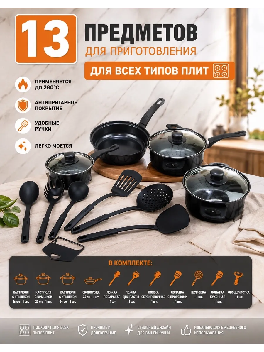 Набор посуды 13 предметов