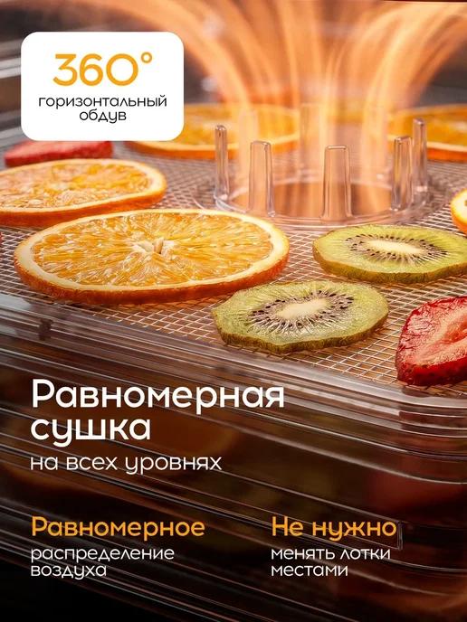 Форико Лайн Сушилка для овощей и фруктов, дегидратор для продуктов, черный, фото 3