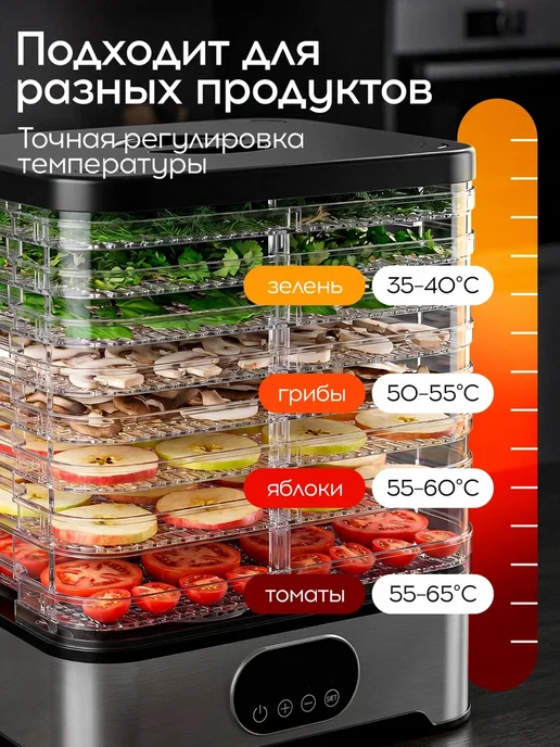 Форико Лайн Сушилка для овощей и фруктов, дегидратор для продуктов, черный, фото 4