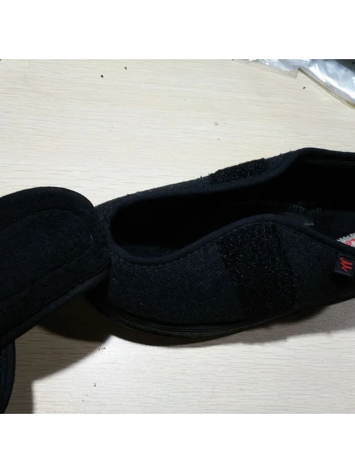 Мужские женские диабетические кроссовки Hook&Loop неск slipp, черный, фото 4