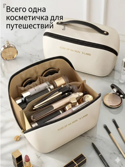 Косметичка большая дорожная органайзер, белый, фото 5