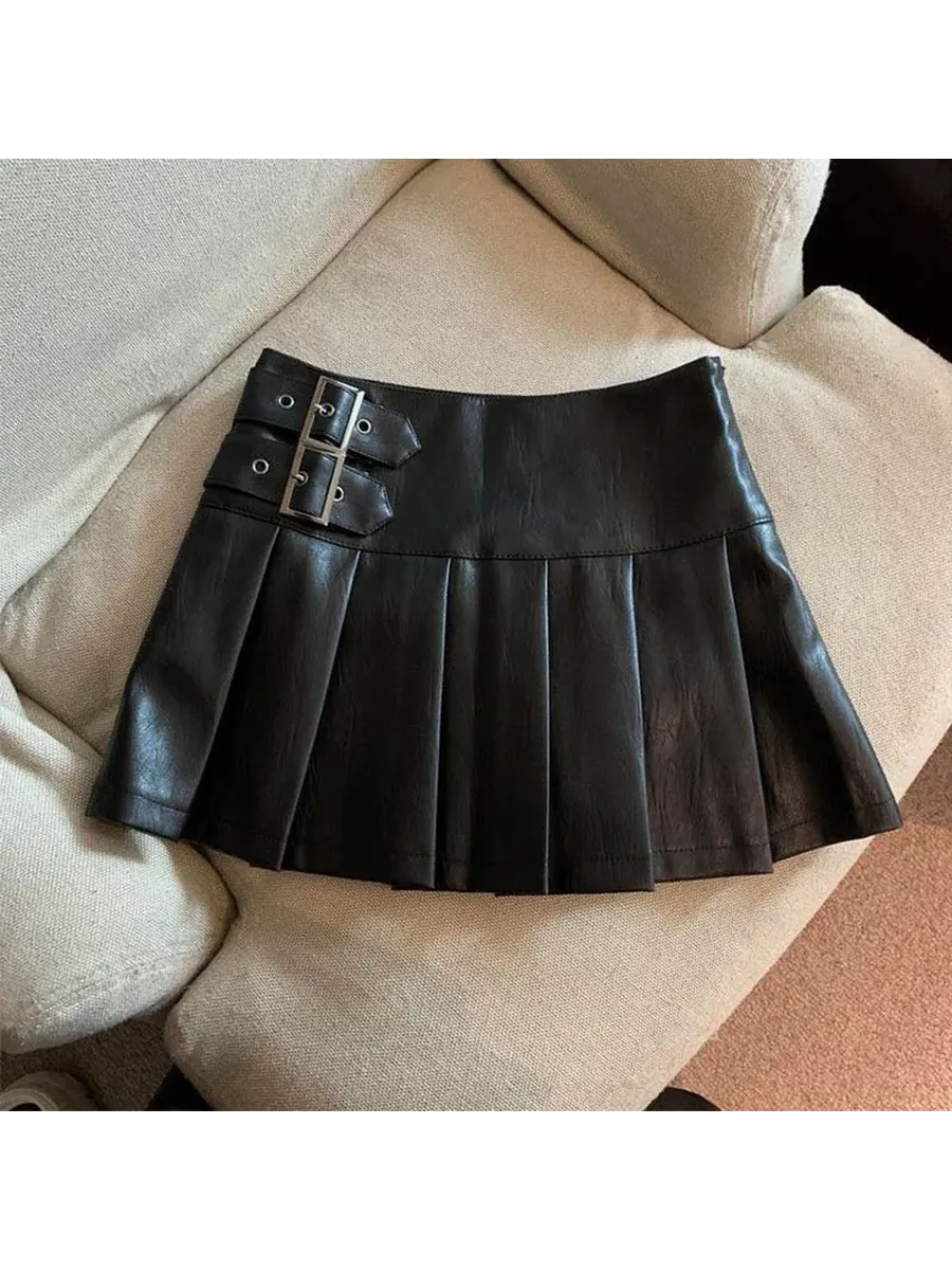 S-3XL Y2K Мини-юбки из искусственной