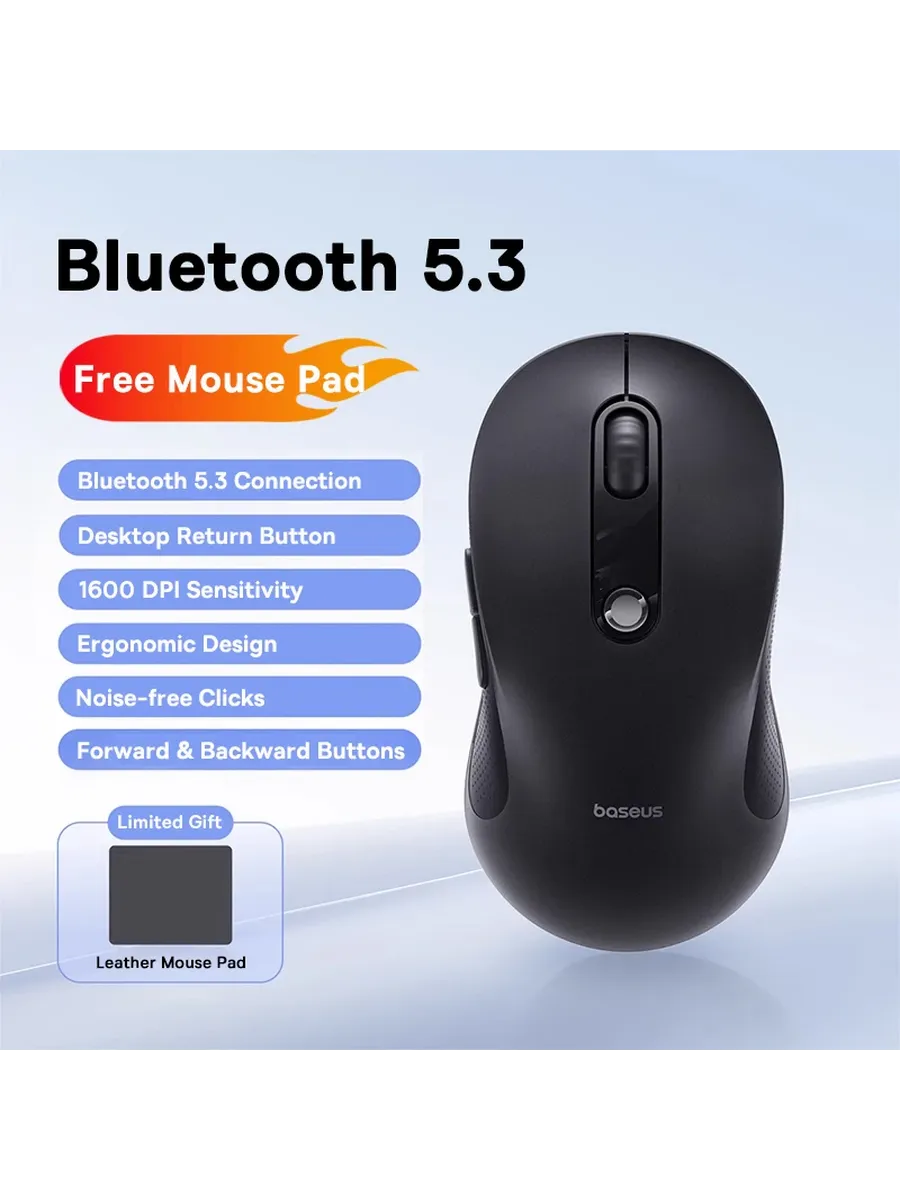 Беспроводная мышь Baseus Bluetooth 5.3 Black