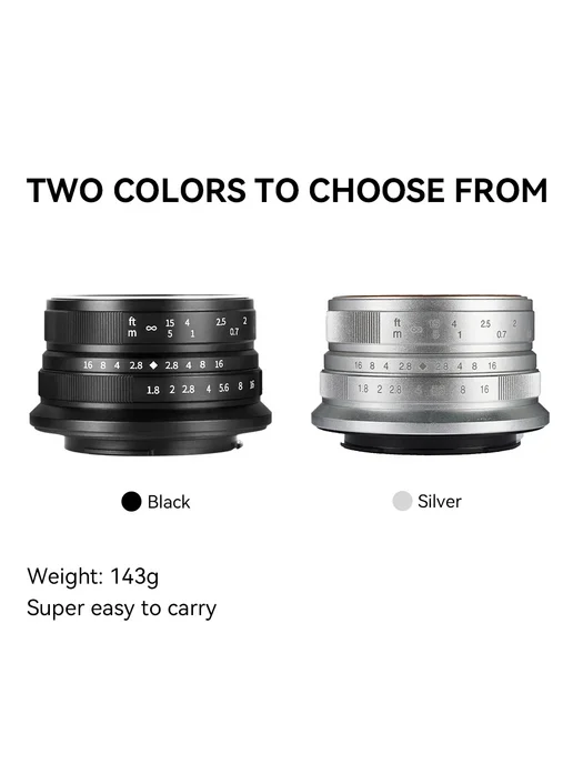 yunteng Объектив 25mm F1.8 7artisans Black, Макро 4 3, черный, фото 2