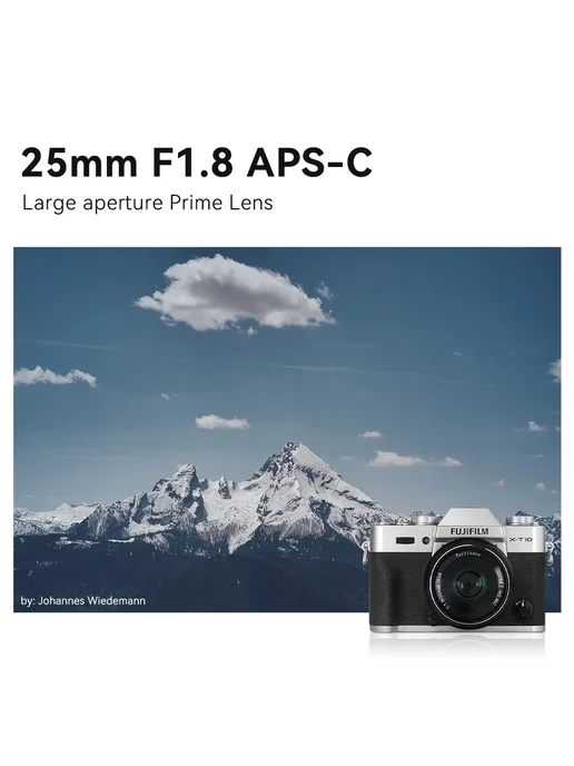 yunteng Объектив 25mm F1.8 7artisans Black, Макро 4 3, черный, фото 4