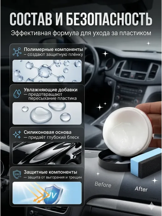 AUGUSTWB Полироль для пластика автомобиля для салона, вариант, фото 2
