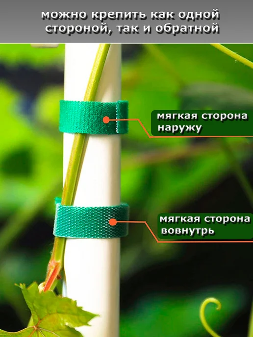 GROSKOSHOP лента липучка для подвязки растений и проводов 50 шт, 50 шт, фото 7