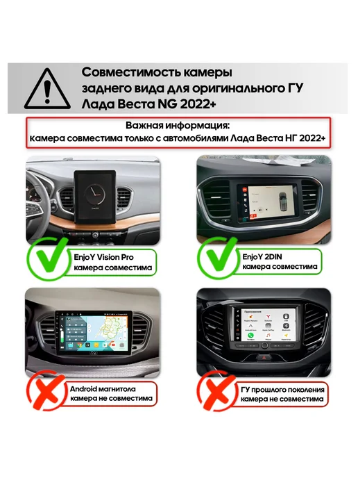 Wide Media Камера заднего вида для оригинального ГУ Лада Веста НГ, вариант, фото 2