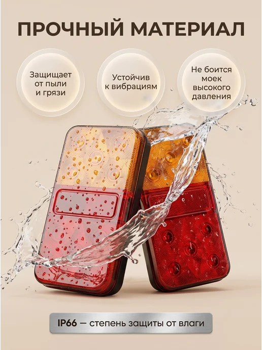 Автосеть.Деталь Светодиодные фонари на прицеп 12-24 В, красный, фото 3