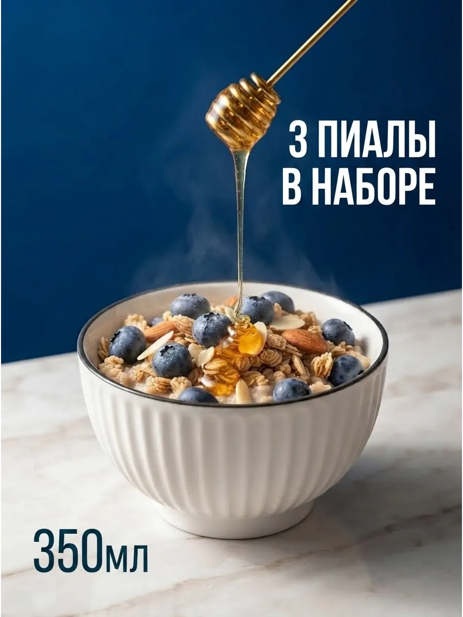 Набор керамических пиал 3 штук 350 мл