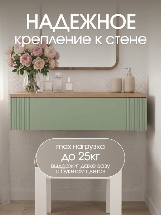 СВК Косметический столик навесной, зеленый, фото 4