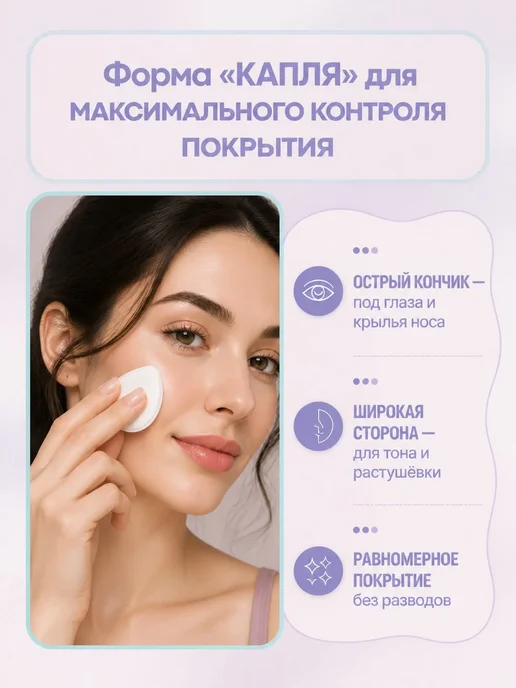 PINK PANTHER Спонжи для макияжа мини капли на палец в футляре, розовый, фото 3