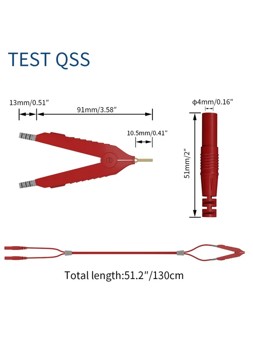 TEST QSS QSS 4-проводной измерительный провод для электрических испыт, вариант, фото 3