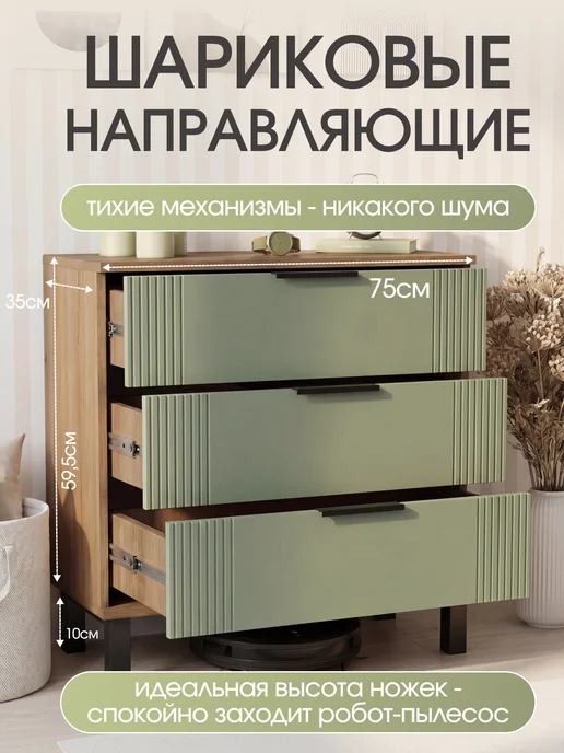 СВК Комод для вещей с ящиками, зеленый, фото 2