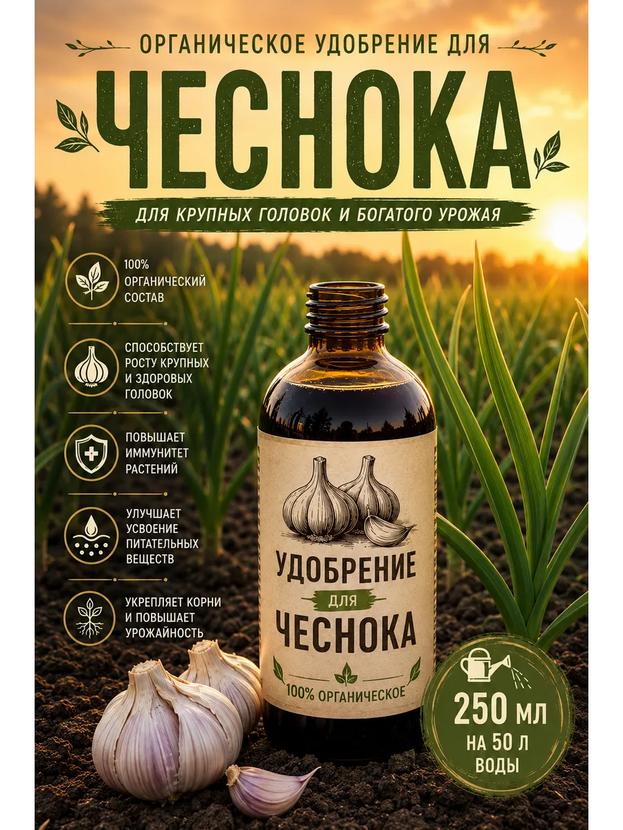 Удобрение для чеснока органическое 250 мл