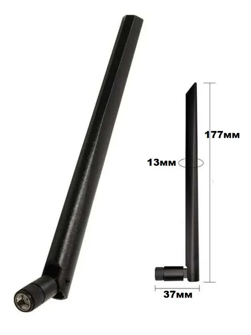 Kroks WiFi антенна 5 дБи KC5-2400 5000 SMA RP, черная, черный, фото 2