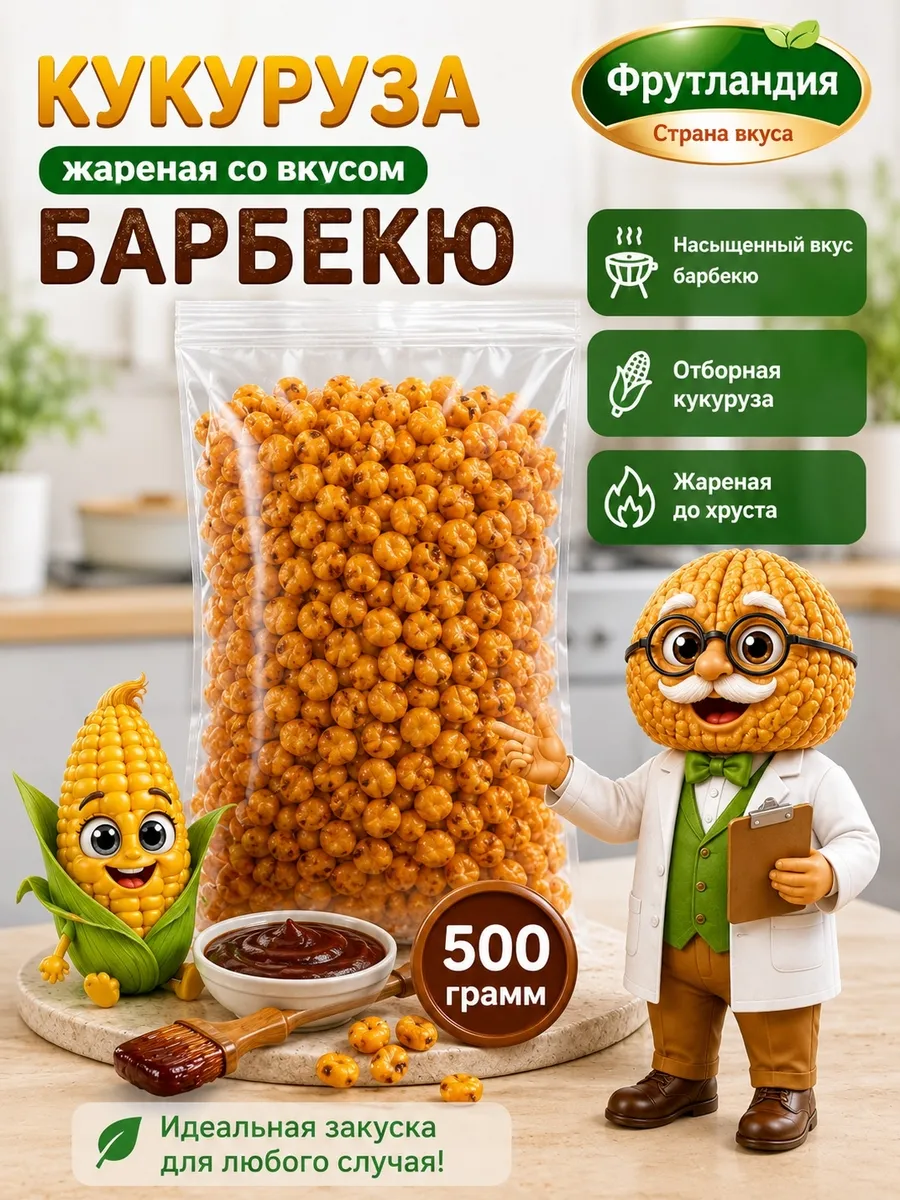 Кукуруза жареная барбекю 500гр