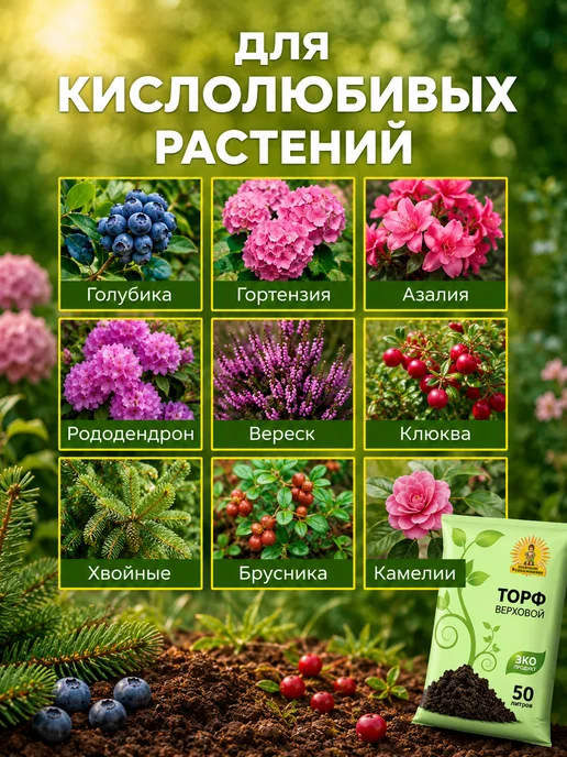 Сам себе Агроном Торф верховой кислый для гортензий 50 л, 50 л, фото 7