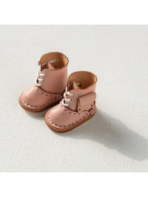 XiDonDon Коричневые кожаные сапоги для кукол Blyth, pink, розовый, коричневый