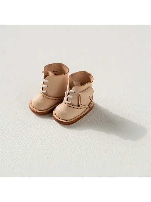 XiDonDon Коричневые кожаные сапоги для кукол Blyth, pink, бежевый