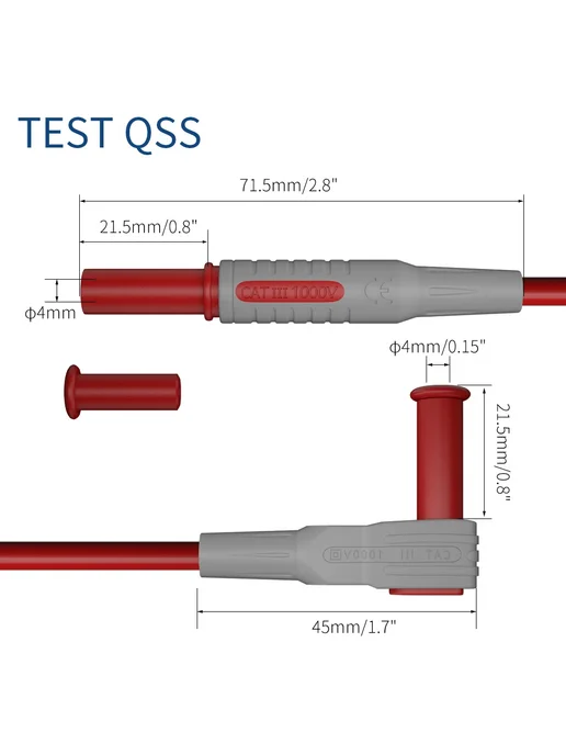 TEST QSS Провод для мультиметра 100 см, вариант, фото 4
