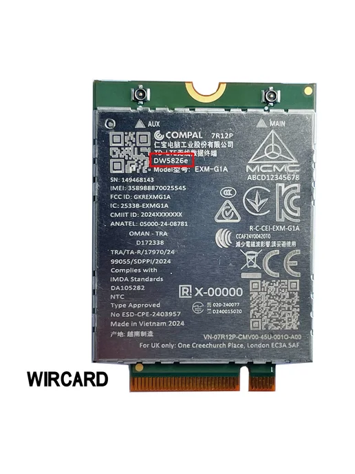 WIRCARD EXM-G1A DW5826e Модуль 4G для ноутбука, 4 г, фото 2