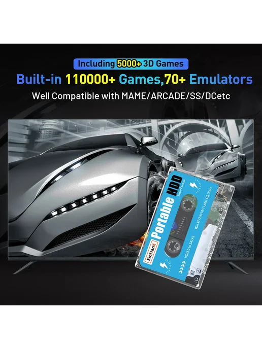 KINHANK Игровой HDD 500G, суперконсоль 100 000 видеоигр, 70, 500 г, фото 4