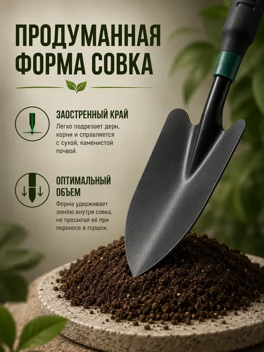 Мария 1 Лопатка посадочная ручная для сада и огорода, черный, фото 4