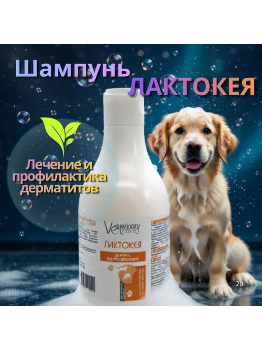 Veterinary care Шампунь Лактокея оздоровляющий для собак и кошек 240 мл, 240 мл