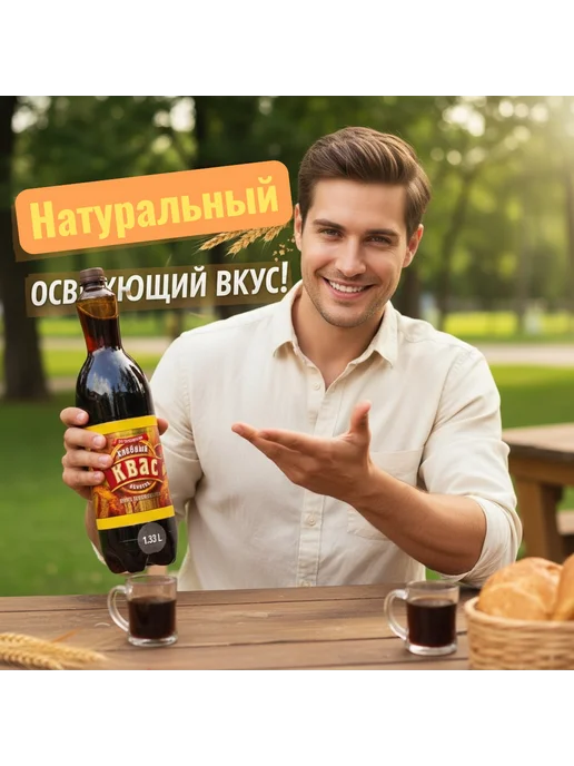 Чай холодный напиток СТОМ Напиток Квасной хлебный 1 шт 1.33 л, 1 шт, 1,33 л, фото 6
