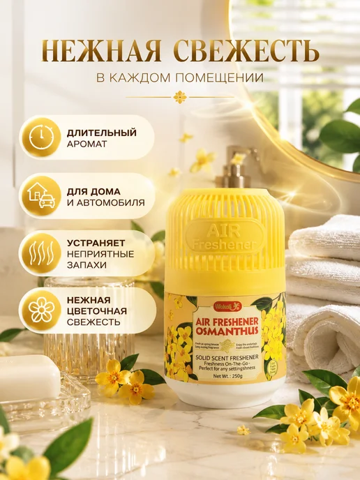 Купран Освежитель воздуха гелевый для дома и авто, желтый, фото 4