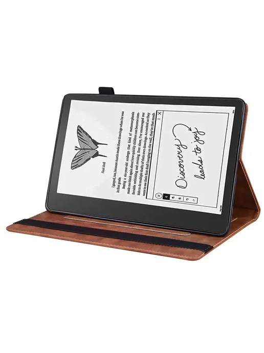 Нет бренда Черный чехол для Kindle Scribe 10.2 из искусственной кожи, черный, фото 4