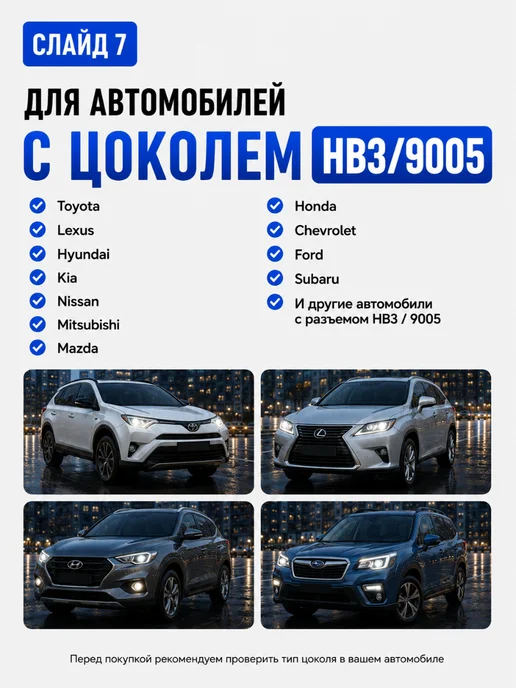 Светодиодные лампы HB4 9006 для авто 6000K белый свет 12В, белый, фото 7