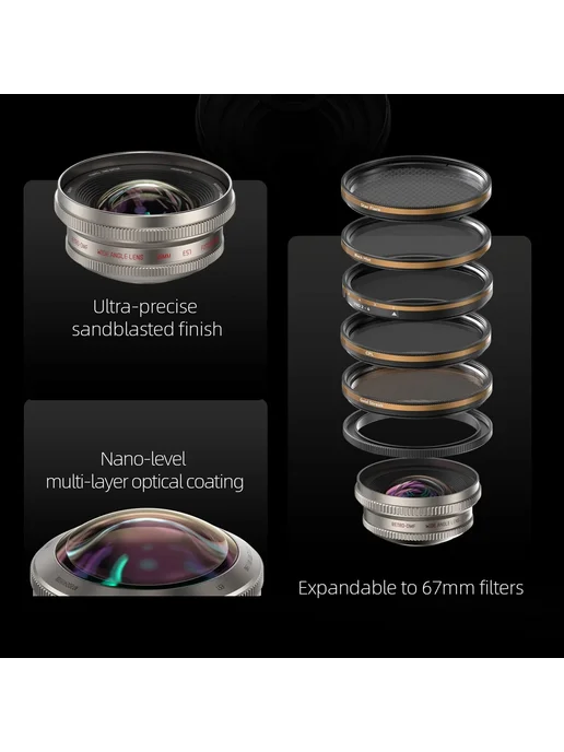 zacuto Набор внешних объективов для телефона Fotorgear 8mm Fisheye, вариант, фото 6